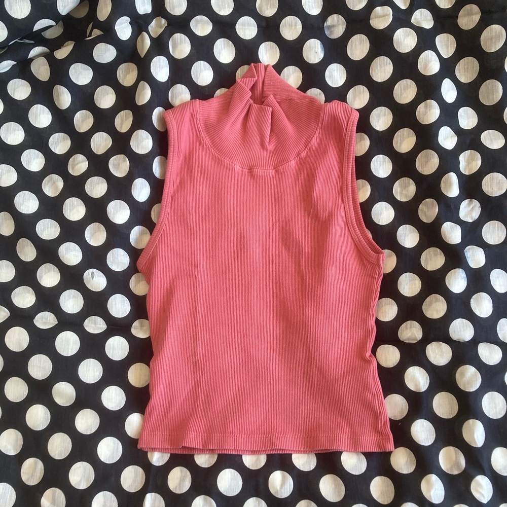 Big Bud Press Pink Sleeveless Ribbed Turtleneck